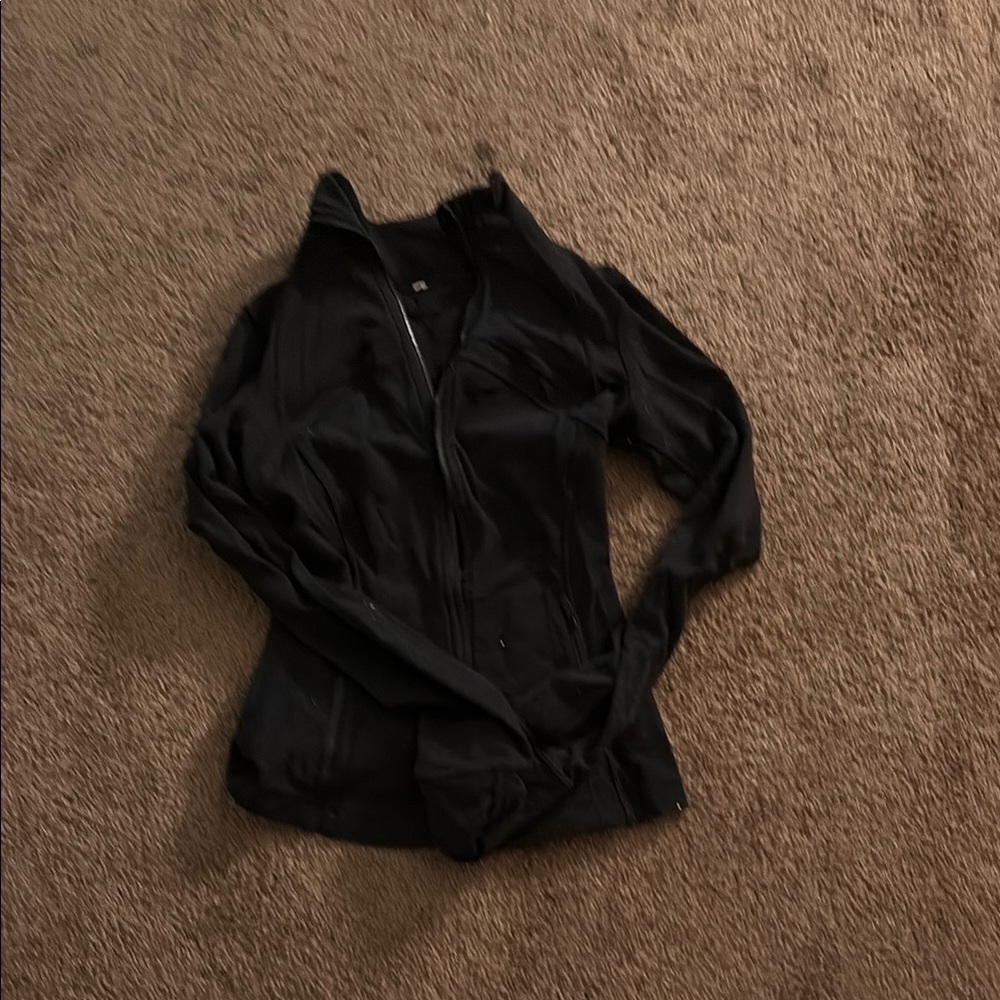 Black Lightweight Fitted Jacket with Full-Length Zipper